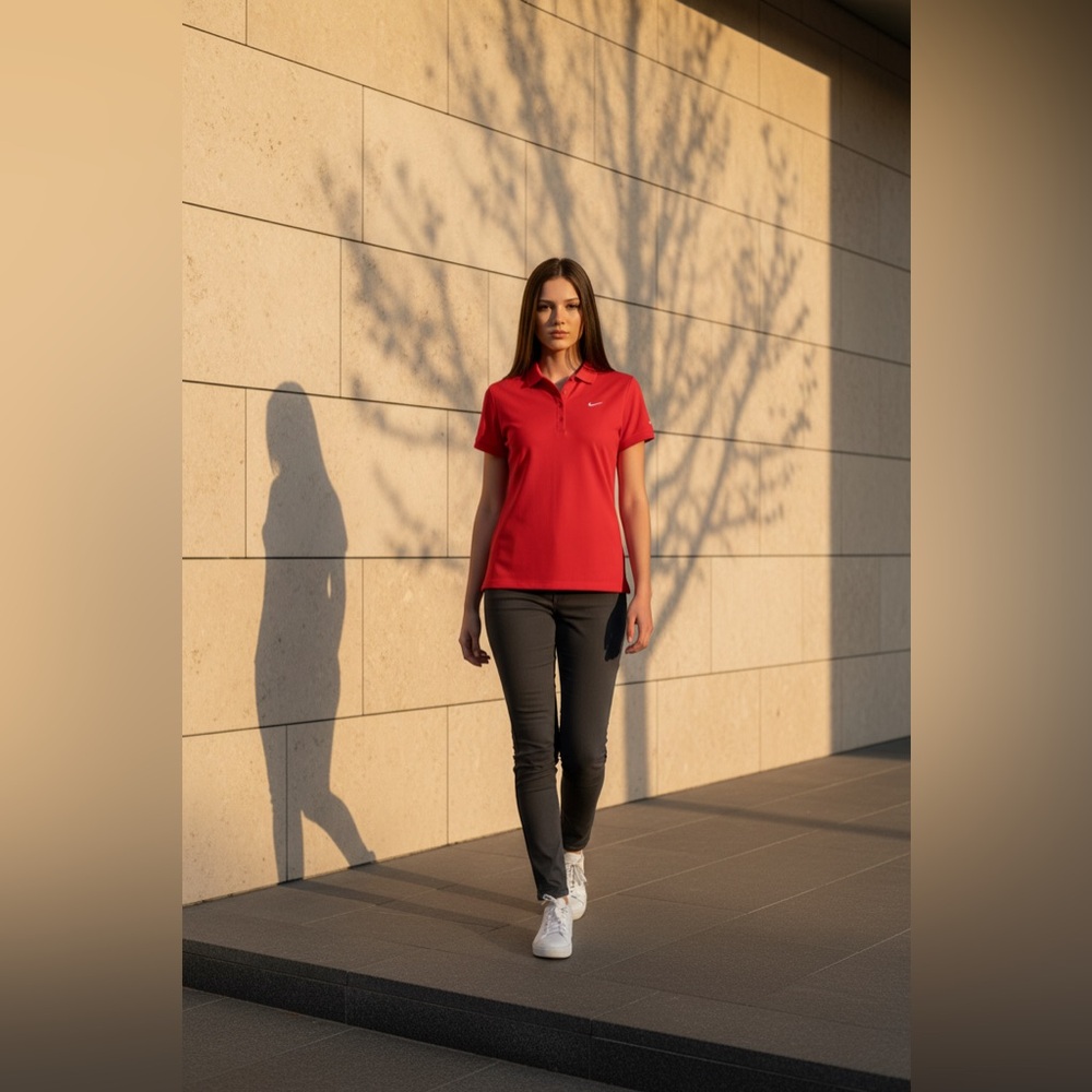 Women’s Nike Golf Red Dri-Fit Shirt - Picture 2 of 4